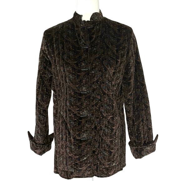 VTG Sun 'n Sand Quilted Velvet Paisley Jacket Women's M | Black | EUC - Picture 1 of 12
